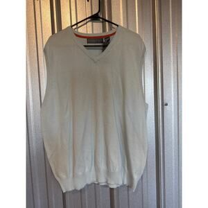 OSCAR DE LA‎ RENTA Sweater Vest Men’s Blue Cotton Knit Preppy Size XL